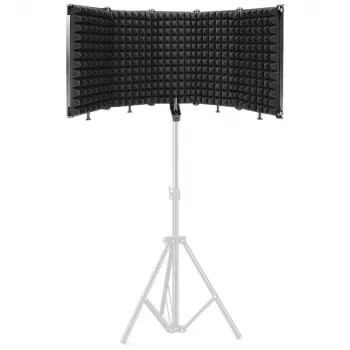 Mozos MSHIELD-CABIN-ECO akoestisch isolatieschild voor microfoon, 5-panel, zwart