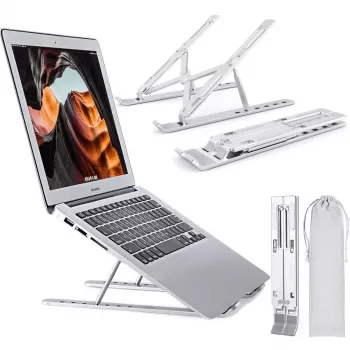 MOZOS N3 SV Ergonomische aluminium laptopstandaard voor 10-17,3 inch laptops, zilver