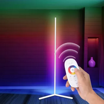MOZOS LC-RGB LED-hoekvloerlamp wit