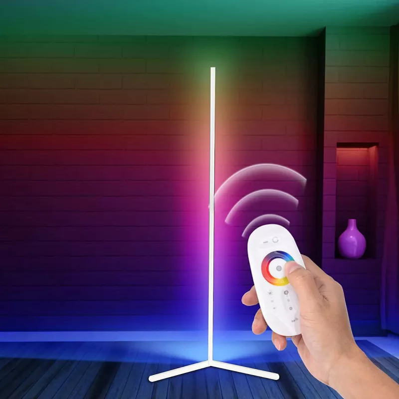 MOZOS LC-RGB LED-hoekvloerlamp wit