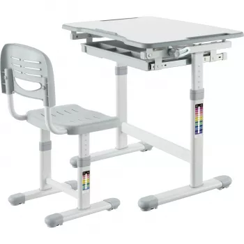 MOZOS DC-SET Hoogteverstelbaar bureau- en stoelset grijs