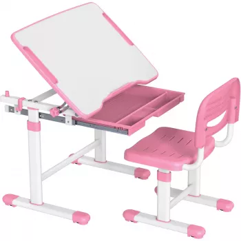 MOZOS DC-SET Verstelbaar bureau- en stoelset roze