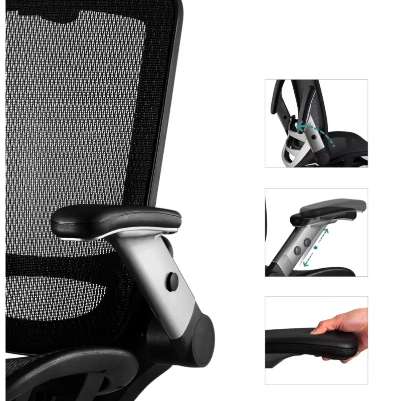MOZOS ERGO-C Premium Ergonomische bureaustoel met mesh-rugleuning, zwart