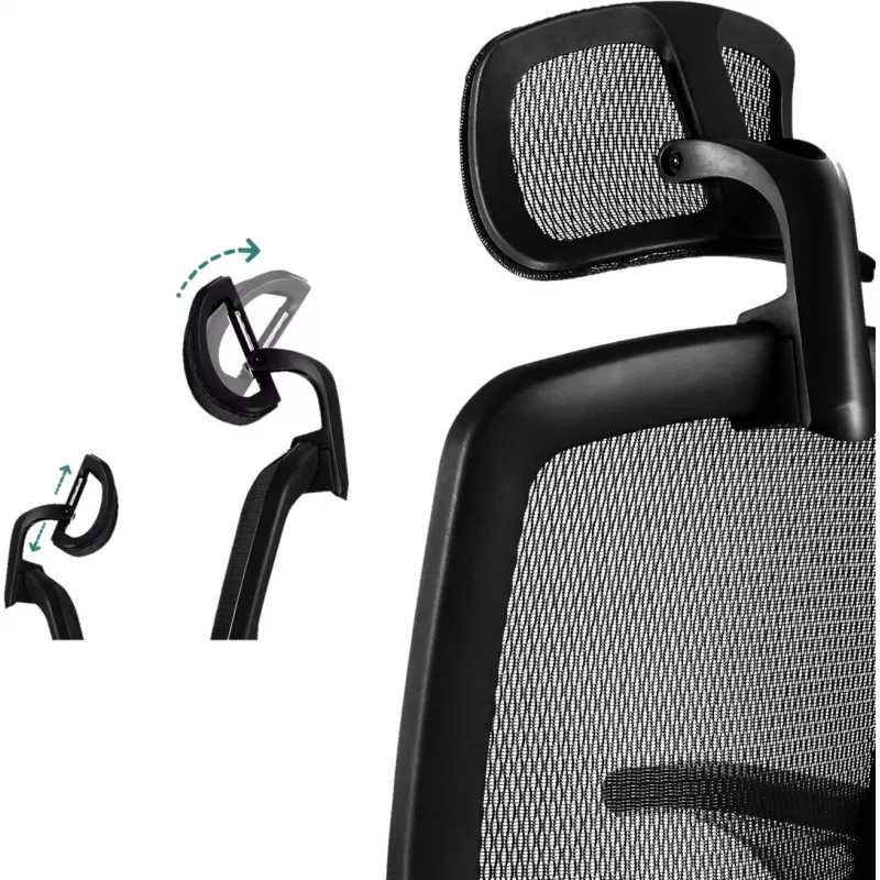 MOZOS ERGO-C Premium Ergonomische bureaustoel met mesh-rugleuning, zwart