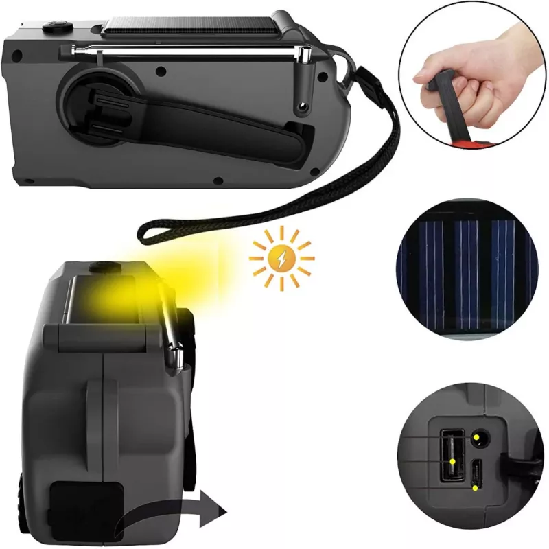 MOZOS ER-01 Solar dynamo AM/FM-radio 5000 mAh
