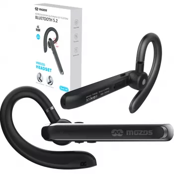 MOZOS 880 draadloze Bluetooth 5.2 headset met microfoon, zwart