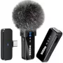 MOZOS MX2-DUAL draadloze lavalier-microfoonset voor smartphones, 2 microfoons, 2,4 GHz, USB-C