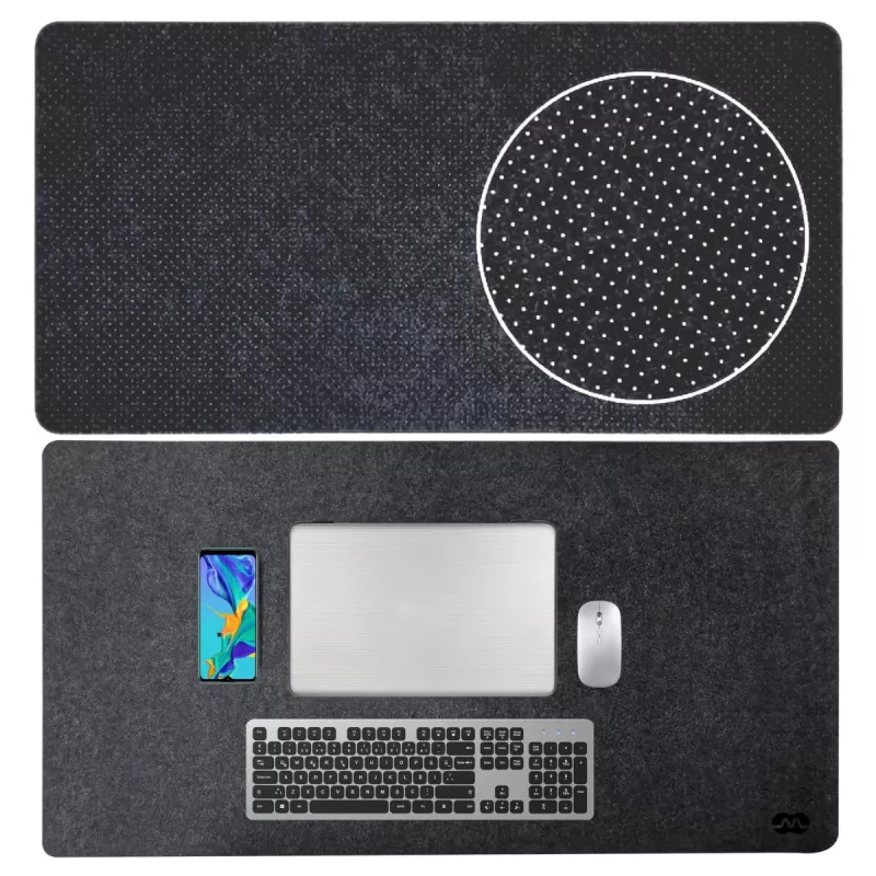 MOZOS WOOL-PAD premium bureaumat 120x60cm antracietgrijs