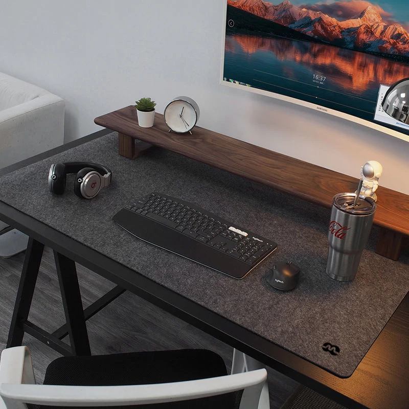 MOZOS WOOL-PAD premium bureaumat 120x60cm antracietgrijs