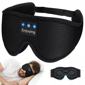 MOZOS LC001-V2 Bluetooth-slaapmasker met stereoluidsprekers, zwart