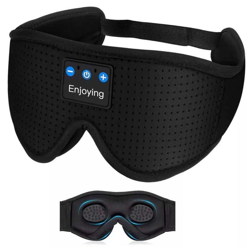 MOZOS LC001-V2 Bluetooth-slaapmasker met stereoluidsprekers, zwart