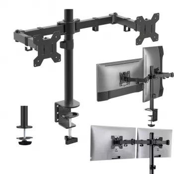 MOZOS MS03 Dual-monitor-tafelsteun voor 17-34 inch beeldschermen, zwart