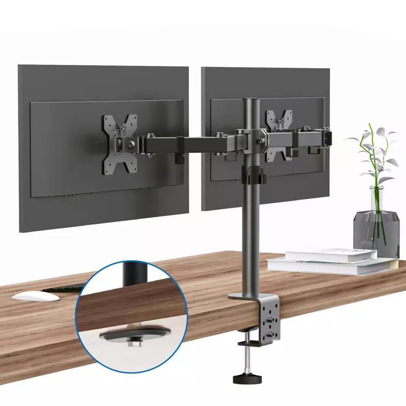 MOZOS MS03 Dual-monitor-tafelsteun voor 17-34 inch beeldschermen, zwart