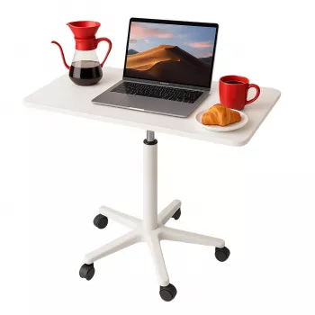 MOZOS SPM4-WH Mobiele laptoptafel met hoogteverstelling, wit