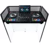 MOZOS EPDJ-100 DJ-podiumbekleding met tafel - groot scherm, wit paneel, zwart frame