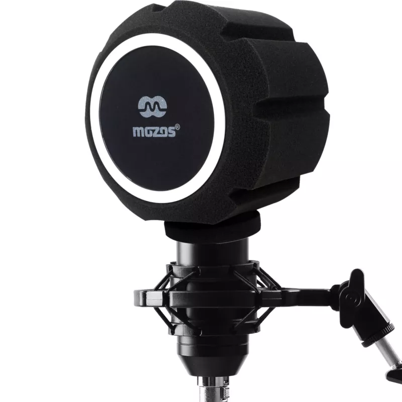 MOZOS PS-5 Bolvormig schuim popfilter voor microfoon - zwart