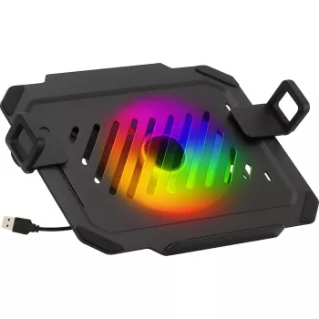 MOZOS LP-RGB Laptopplatform voor tafelsteunen, VESA 75x75/100x100, zwart, RGB-verlichting