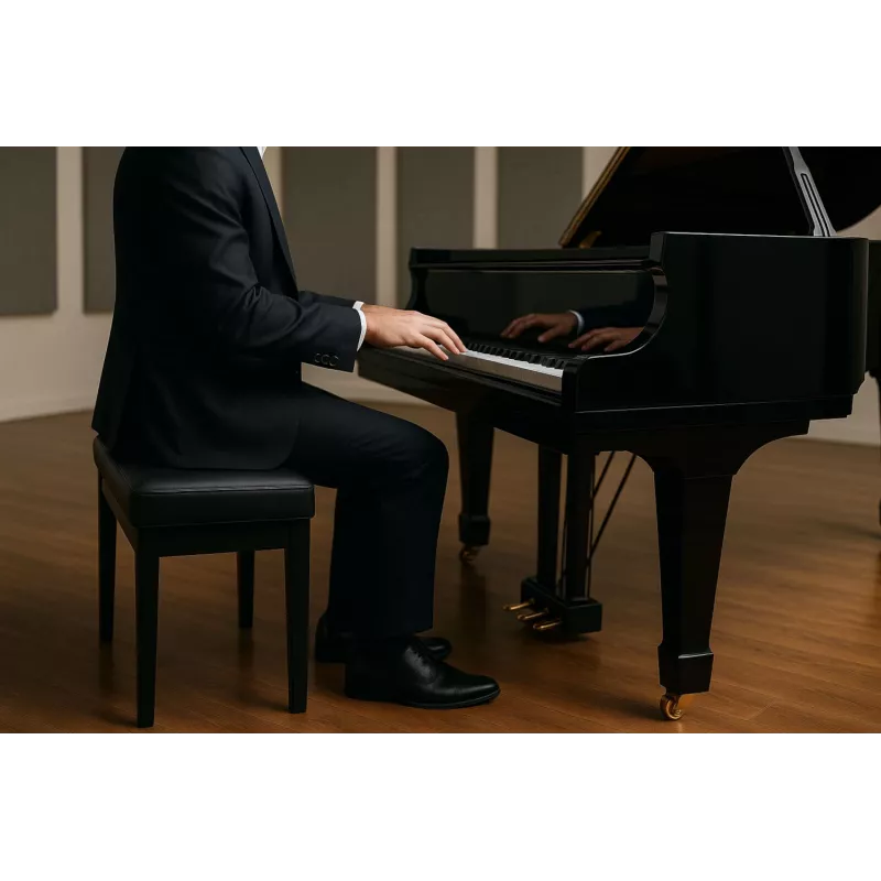 MOZOS PB03 Pianobank – in hoogte verstelbaar, kunstleer, zwart