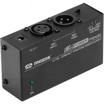 MOZOS PS400 Fantoomvoeding 12V / 48V voor XLR-microfoons