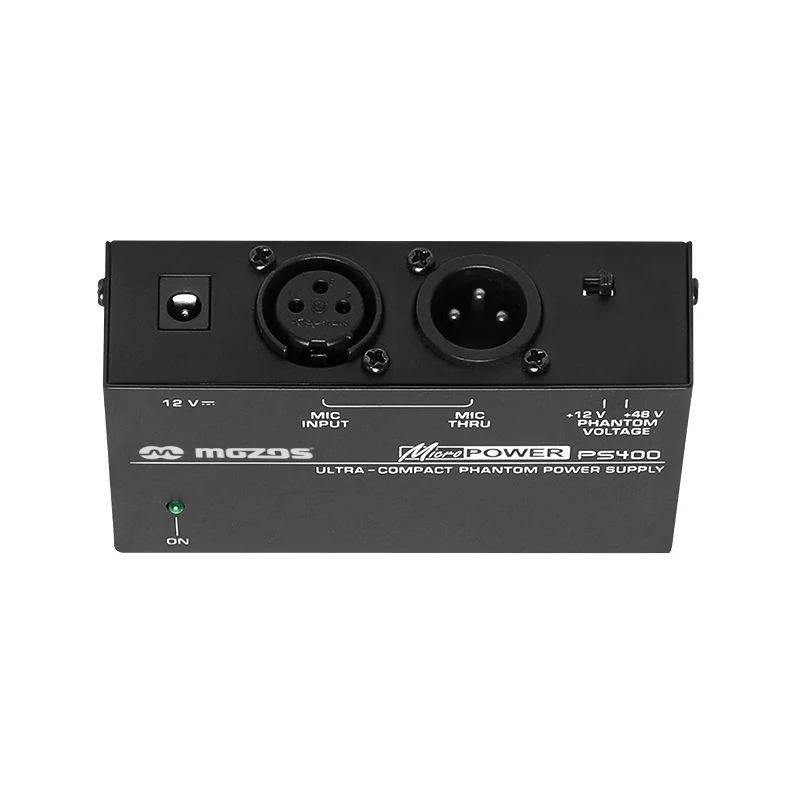 MOZOS PS400 Fantoomvoeding 12V / 48V voor XLR-microfoons