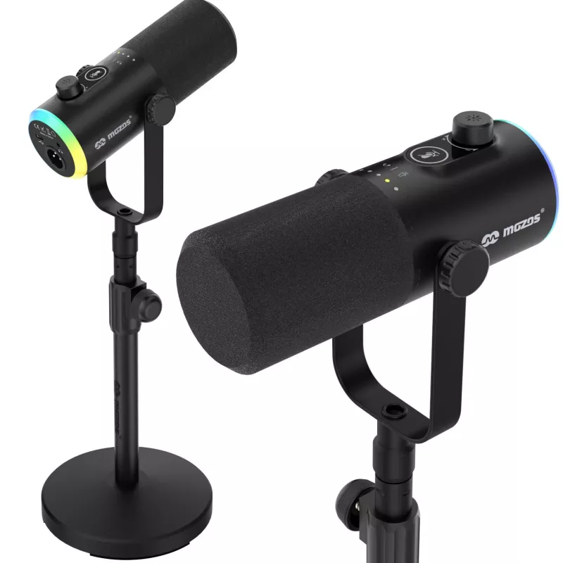 Mozos GM-ONE USB XLR RGB LED-microfoon zwart