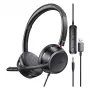 MOZOS KL201 USB-headset met microfoon, on-ear, zwart
