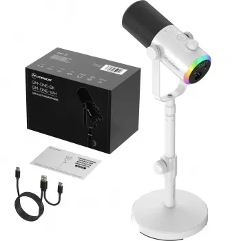 MOZOS GM-ONE witte dynamische microfoon USB XLR RGB LED