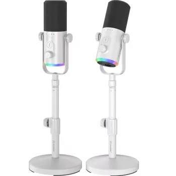 MOZOS GM-ONE witte dynamische microfoon USB XLR RGB LED