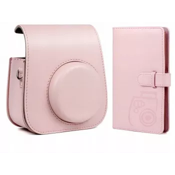 LOVEINSTANT 2-in-1 set: beschermhoes en fotoalbum voor Fuji Instax Mini 11 - pink