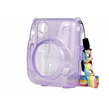 LOVEINSTANT beschermhoes voor Fujifilm Instax Mini 11 - transparant lila glitter
