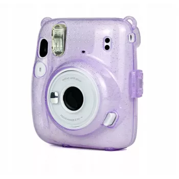 LOVEINSTANT beschermhoes voor Fujifilm Instax Mini 11 - transparant lila glitter