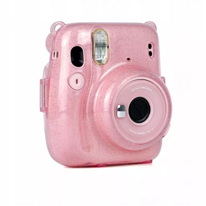 LOVEINSTANT protective case voor Fujifilm Instax Mini 11 - transparant pink met glitter