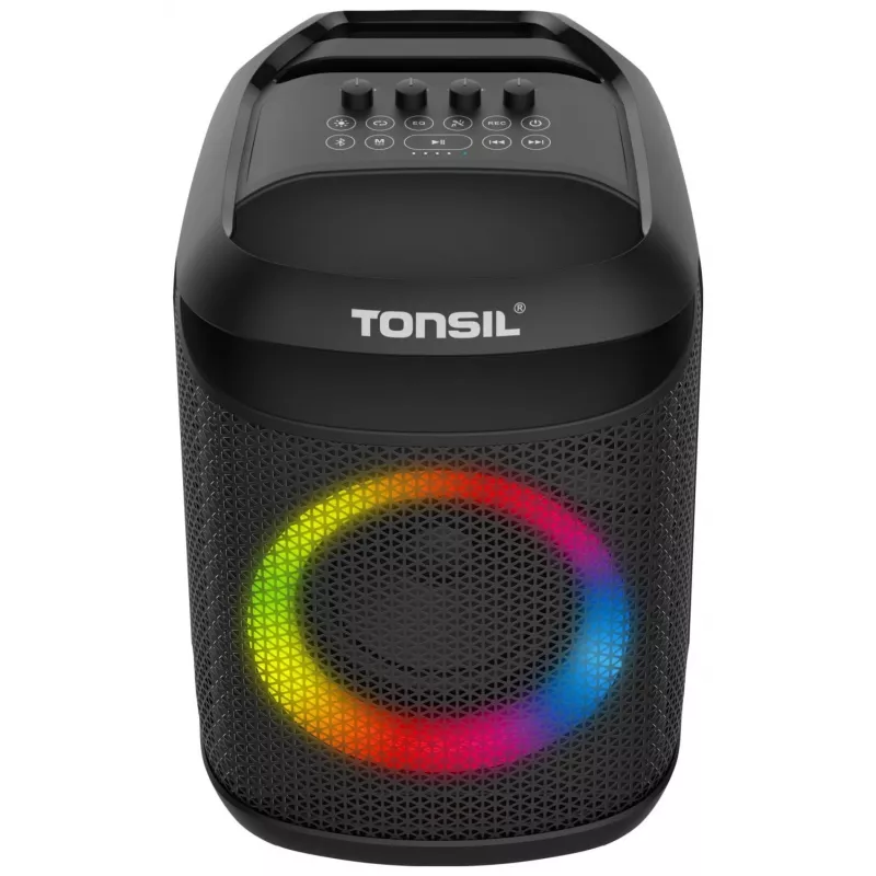 Tonsil Party Dance 800 draagbare Bluetooth-partyluidspreker met karaoke, disco-led, 80 W RMS, 2x8 inch woofers, zwart