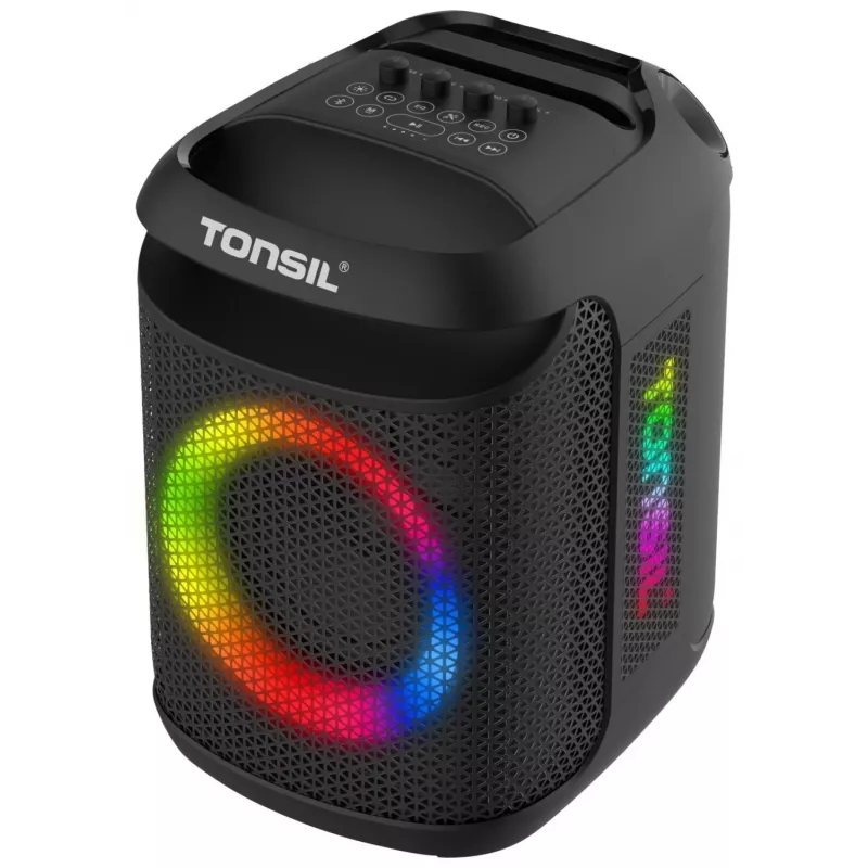 Tonsil Party Dance 800 draagbare Bluetooth-partyluidspreker met karaoke, disco-led, 80 W RMS, 2x8 inch woofers, zwart