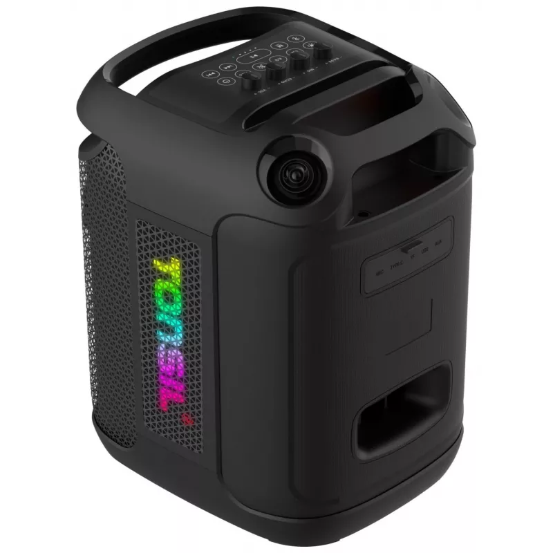Tonsil Party Dance 800 draagbare Bluetooth-partyluidspreker met karaoke, disco-led, 80 W RMS, 2x8 inch woofers, zwart