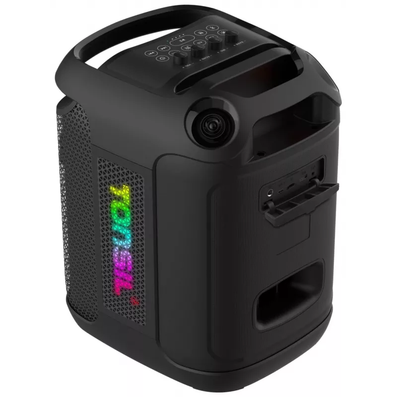 Tonsil Party Dance 800 draagbare Bluetooth-partyluidspreker met karaoke, disco-led, 80 W RMS, 2x8 inch woofers, zwart