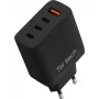 Teltech GaN USB / 3x USB-C 100W QC PD oplader zwart TCH-08