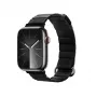 Crong Eclipse echt lederen magnetische lus bandje voor Apple Watch 44/45/46/49 mm (zwart)