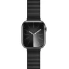 Crong Eclipse echt lederen magnetische lus bandje voor Apple Watch 44/45/46/49 mm (zwart)