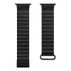 Crong Eclipse echt lederen magnetische lus bandje voor Apple Watch 44/45/46/49 mm (zwart)