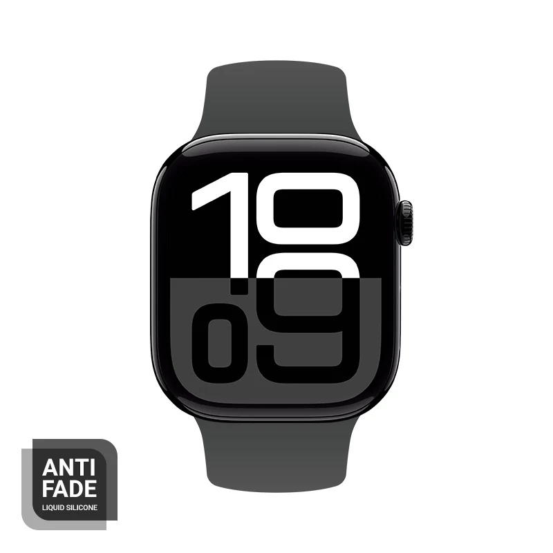 Crong Liquid Silicone Watch Strap voor Apple Watch 44/45/46/49 mm - grafiet