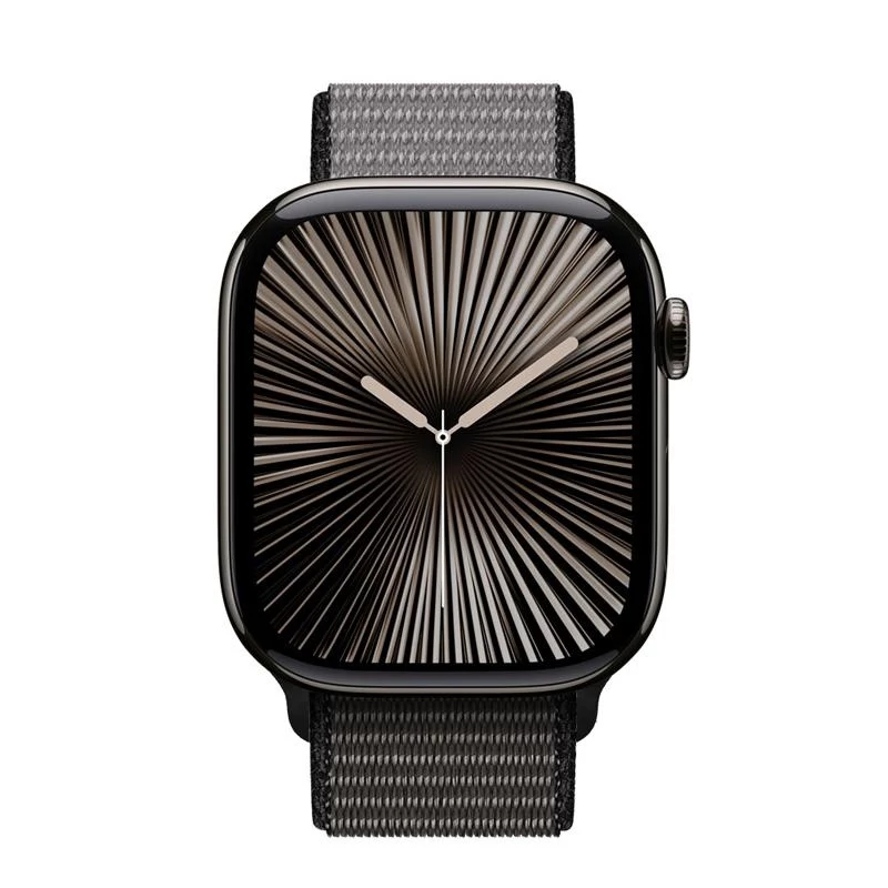 Crong Nylon Sport Loop voor Apple Watch 44/45/46/49 mm (Night Grey)