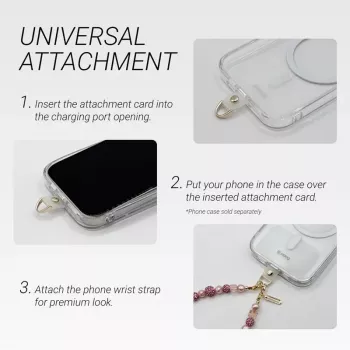 Crong Phone Crossbody Lanyard met zilveren ketting - universele smartphoneband