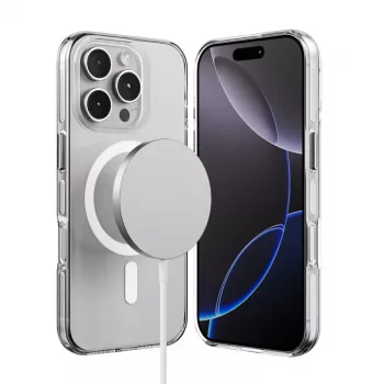 Crong Clear MAG Pro Case voor iPhone 16 Pro Max met MagSafe (transparant)