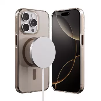 Crong Clear MAG Pro Case voor iPhone 15 Pro met MagSafe (woestijnkleur)