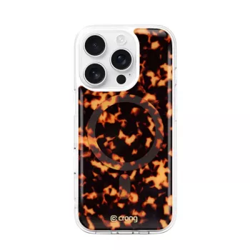 Crong Deluxe MAG Cover - achterkanthoes voor Apple iPhone 16 Pro, MagSafe, schildpadpatroon