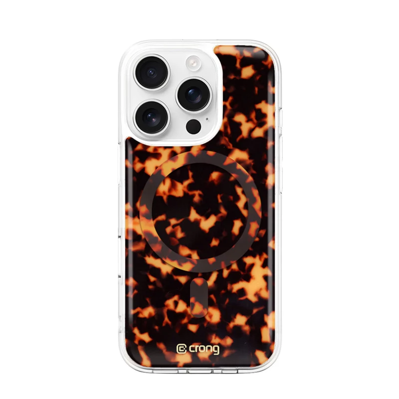 Crong Deluxe MAG Cover - achterkanthoes voor Apple iPhone 16 Pro, MagSafe, schildpadpatroon