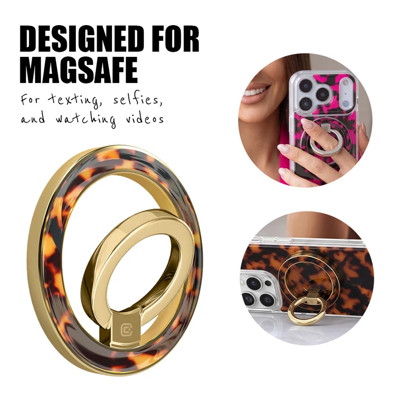 Crong Deluxe RING Holder - magnetische telefoonringhouder voor MagSafe (schildpad)