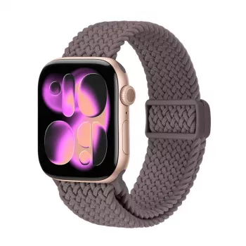 Crong Wave Band gevlochten nylon band voor Apple Watch 38/40/41/42 mm bruin