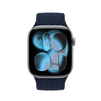 Crong Wave Band gevlochten stoffen band voor Apple Watch 38/40/41/42 mm (Navy Blue)